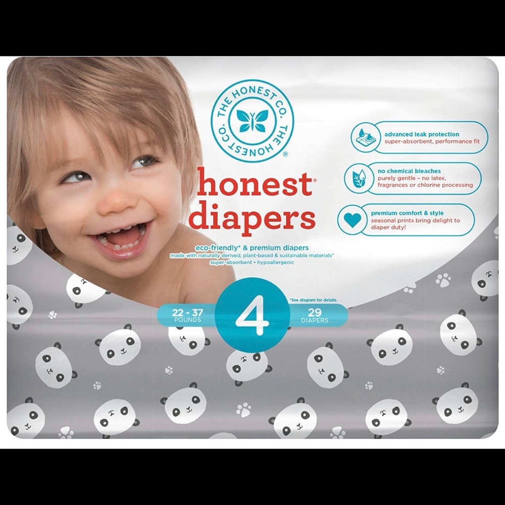 Sealed Honest Diapers Exclusive Panda Print